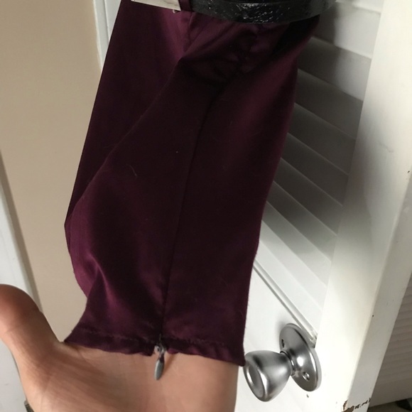 Ruffled Burgundy Dress Top with Belt - Picture 5 of 8